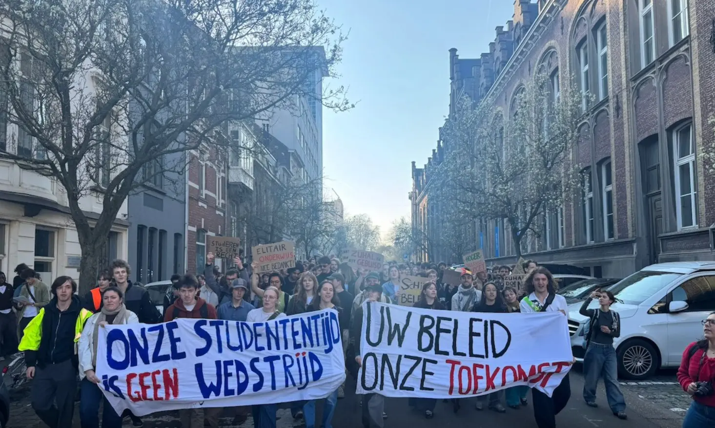 Studenten protesteren in Gent